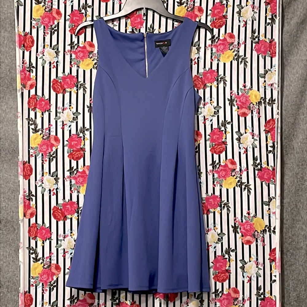 Blue sleeveless mini dress, women 5/6